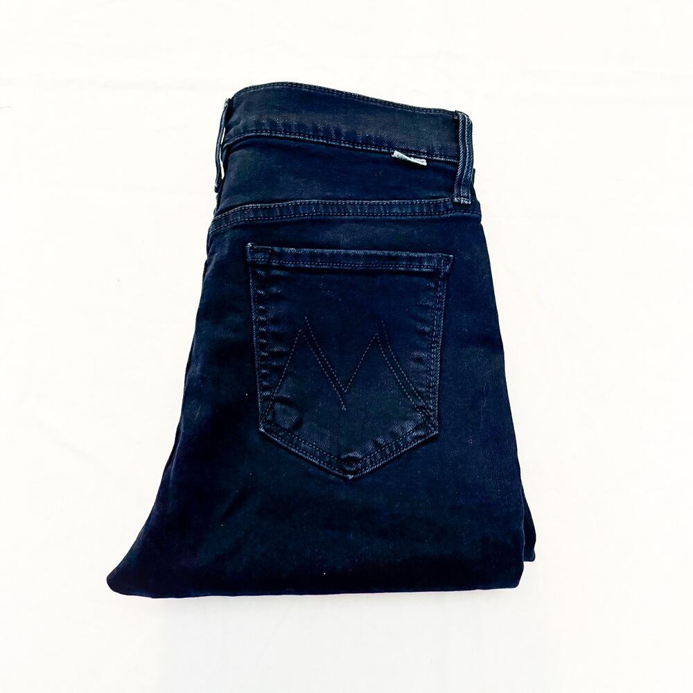 Mother The Stunner Zip Two Step Fray Dark Wash Denim Jeans Raw Hem Size 27